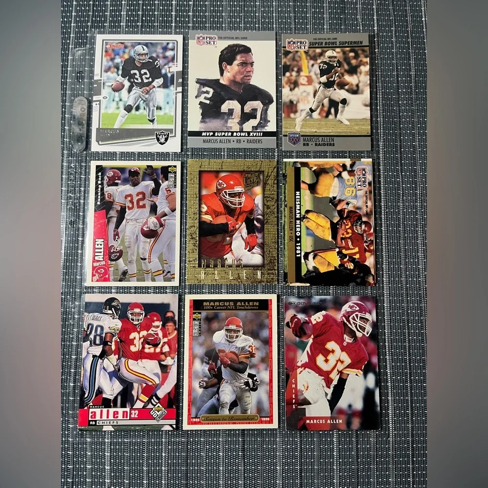 🏈 Marcus Allan NFL Football Sports Trading Cards - Collection of 9